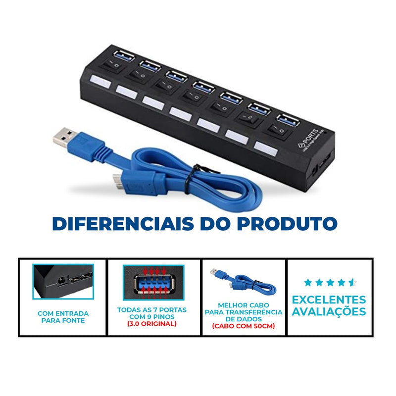 TechHub™ USB 3.0 High Speed + BRINDE