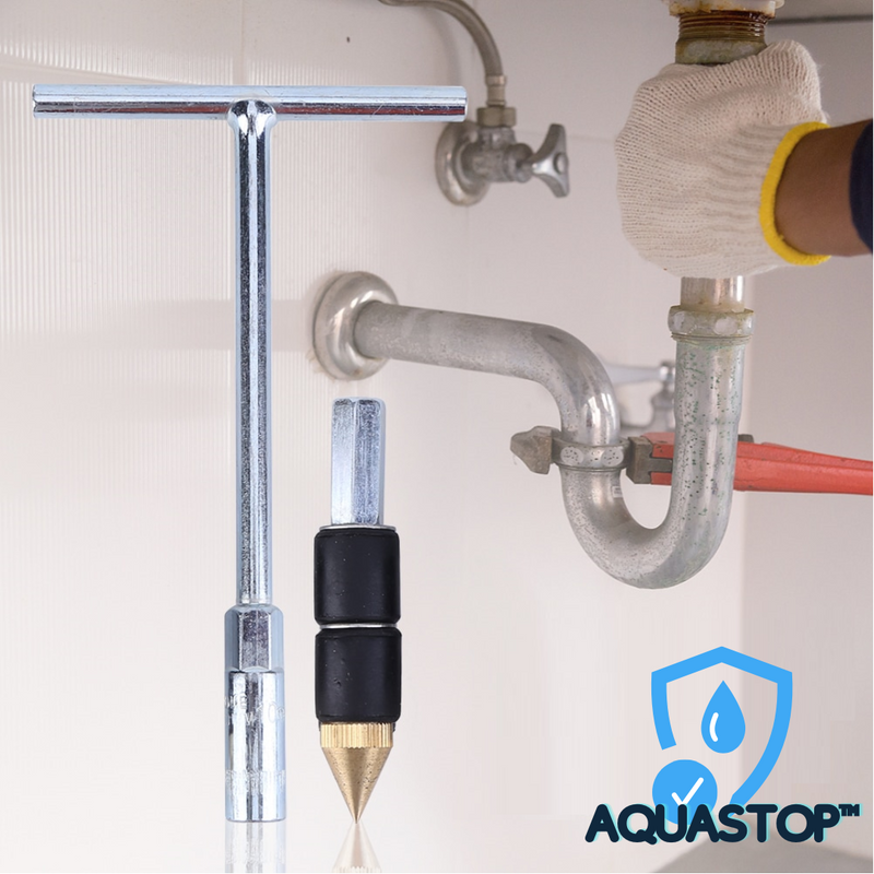 AquaStop™ Ferramenta 3 em 1 ideal para manutenção hidráulica