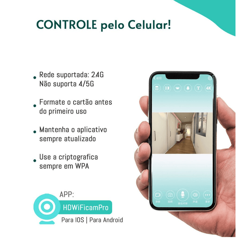 Mini Camera de Segurança WiFi - Proteção Remota