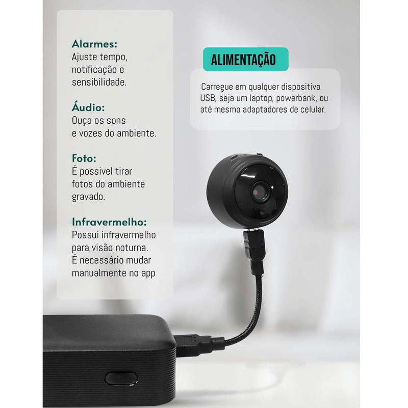 Mini Camera de Segurança WiFi - Proteção Remota